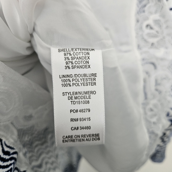 Trina Turk Casey blue print cut out wide strap flare dress size 8 - Picture 11 of 12